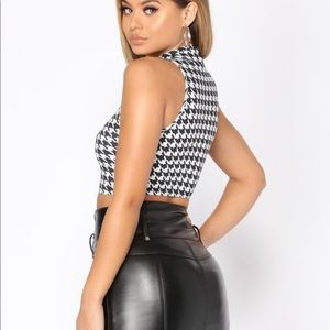 Day to day houndstooth top - white/black